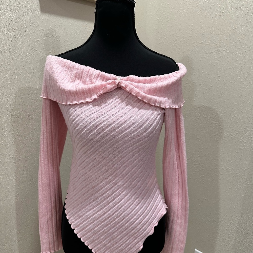 Elegant Pink Off-Shoulder Top